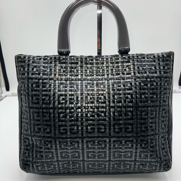 Givenchy Handbags - Givenchy Vintage Woven Signature with Acrylic Handles